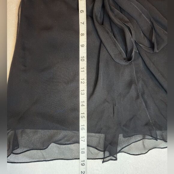 St John Evening Strapless Flowy Layered Silk Tube Top Blouse Size 12 Black - Picture 4 of 8